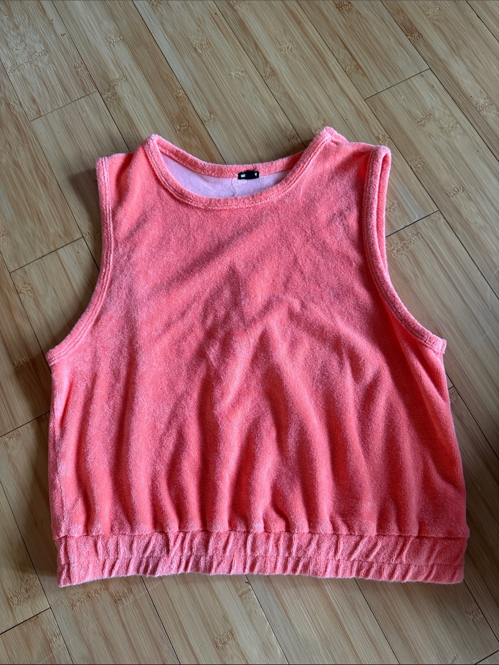 Monrow Coral Terry Cropped Tank